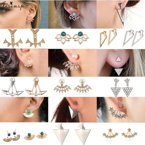 Jisensp Ethnic Pearl Ear-jackets Vintage Geometric Clip on Earrings Fashion Jewelry for Women Girls Everyday Jewelry Gift