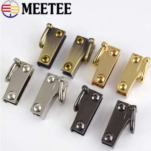 2/5/10Pairs Meetee Handbags Shoulder Metal Sides Hanging Clip Buckles Bag Chain Strap Clasp Hook Hardware Leather Accessories