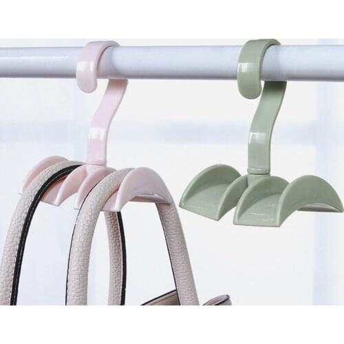 360 Angle Rotation Closet Organizer Rod Hanger Handbag Storage Purse Hanging Rack Holder Hook Bag Hanger Clothes Organizer