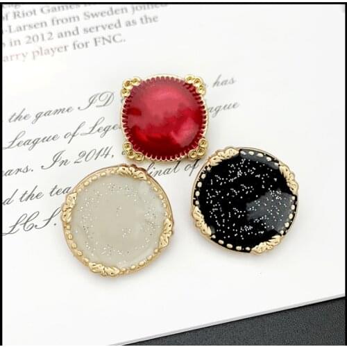 High end gold foil button suit coat dress metal button big brand same model square