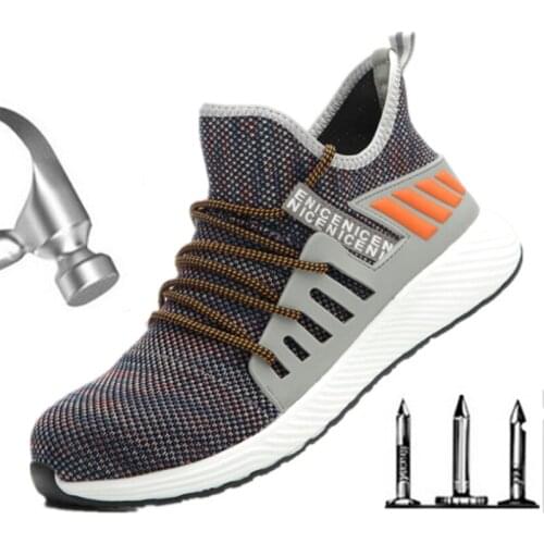 Steel Toe Work Safety Shoes Men Trekking Tactics Boots Mid Sole Impact Resistant Soft Indestructible Shoes Woman Sneakers