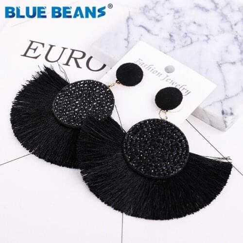 Women fashion earrings accessories handmade jewelry long earring korean fashion bohemian statement tassel gold new dangling