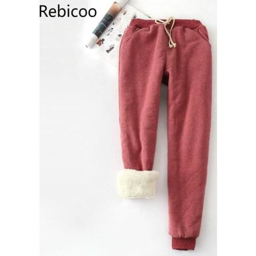 Winter Cashmere Harem Warm Pants Women Causal trousers Women Warm Thick Lambskin Cashmere Pants Women Loose Pant