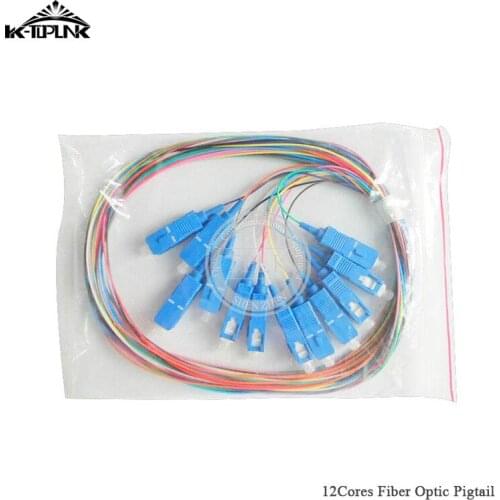 10pcs 12core SC UPC pigtail 1.5m SC UPC connector 0.9mm Carrier-class indoor 12 core sector pigtail wholesale price