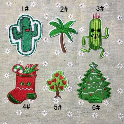 100pcs/lot Embroidery Patch Fruit Coconut Christmas Clothing Decoration Backpack sewing Accessory Diy Iron Applique