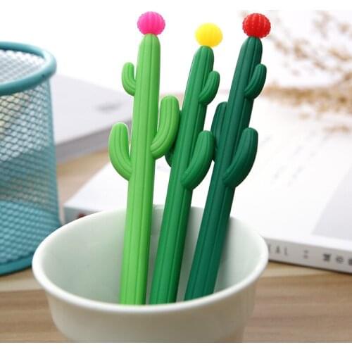 200pcs/lot Korean creative cute cartoon cactus shape school gel pen unisex pen water ink sign pen students tool promotion gift