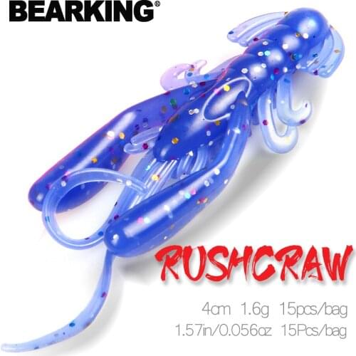 2019 BEARKING 4cm 1.6g 15pcs/bag Fishing Lures soft lure Shrimp Artificial Bait Predator Tackle jerkbaits for pike and bass