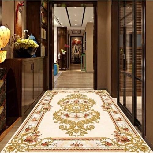 European Style 3D Floor Mural Carpet Wallpaper Living Room Hotel Wear Non-slip Waterproof Self-adhesive Luxury Wall Papers