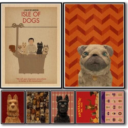 50 Designs Wes Anderson Movie Kraftpaper Poster Painting Abstract Fancy Wall Sticker for Coffee House Bar A3 2