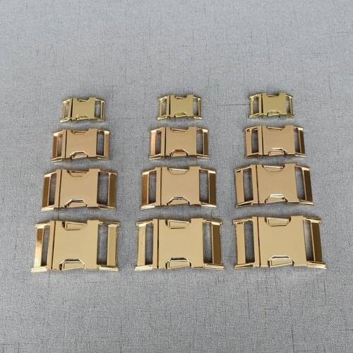 50 Pcs/Lot 15mm 20mm 25mm 32mm Gold DIY Accessories Backpack Buckles Dog Collar Webbing Quick Release Metal Buckle Safety Clasp