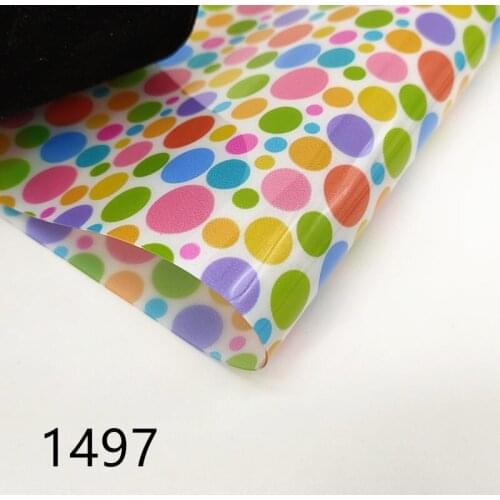 A4 20*33CM cartoon dot jelly sheet print pvc fabric for DIY craft bow and bag 1497