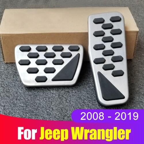 Aluminum Car Accelerator Pedal Brake Pedals Non Slip Pedal Pads Cover AT for jeep wrangler JL 2018 2019 JK 2007-2015 2016 2017