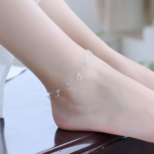 Everoyal Trendy 925 Silver Anklets For Women Jewelry Fashion Girl Star Bracelets Silver 925 Lady Wedding Accessories Female Gift