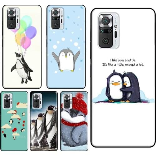 Cute Penguin Pattern For Xiaomi Redmi Note 10 8 9 Pro Note 8T 9S Phone Case For Redmi 9T 9A 9C 8A 7A K40 Cover