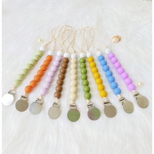 BPA Free Silicone Dummy Pacifier Clips Chain Nursing Teething Toy Gift for Baby 24BE