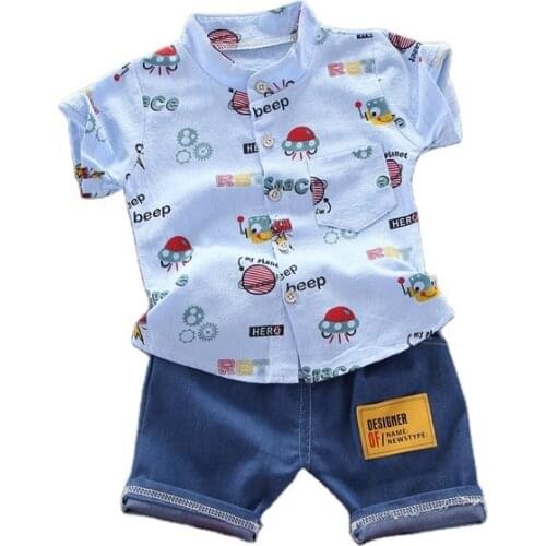 New Baby Boy Summer Cartoon Clothes Children T Shirt Shorts 2Pcs/sets Infant Kid Fashion Costume Toddler Print Cotton Tracksuits