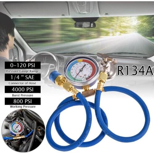 Car Air Conditioning Repair Tool R134a Air Conditioner Fluoride Tube Quick Release Refrigerant Connector Cold Pressure Gauge
