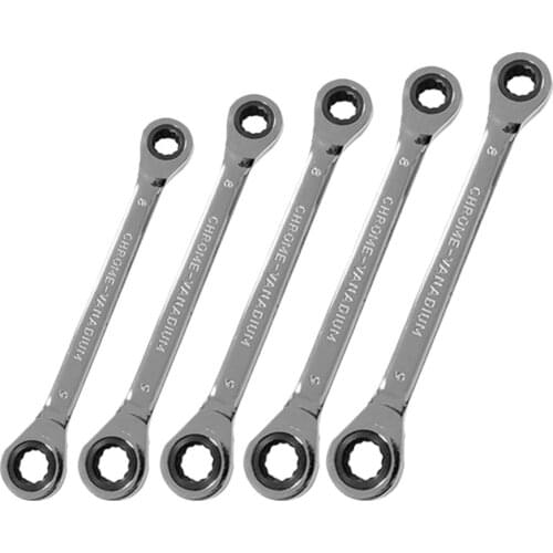Combination Ratchet Wrench With Flexible Head Dual-purpose Ratchet Tool Reversible 8-10-12-14-17-19mm Ratchet Combination Set