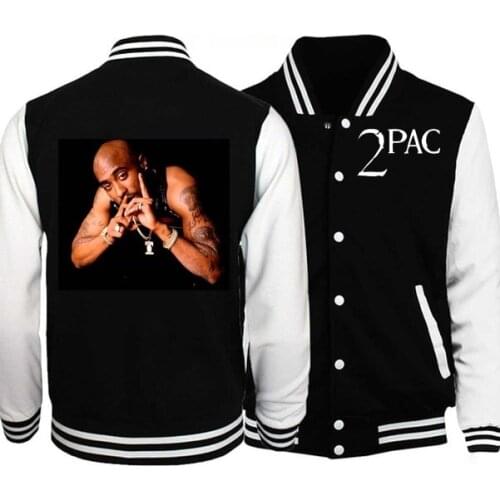 Rapper Tupac 2pac jacket Mens Cool Jacket Popular Tops Sweatshirts Fashion Jacket Cotton Teens Baseball Jerseys Brand Clothing