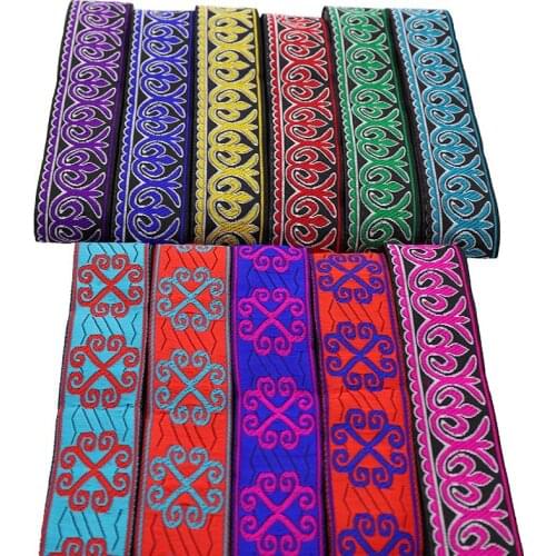 3.3cm Width 7 Yards Jacquard Ribbon Woven Ribbon Cord DIY Tape Belt Dog Webbing Craft Trim Ribbon Strap