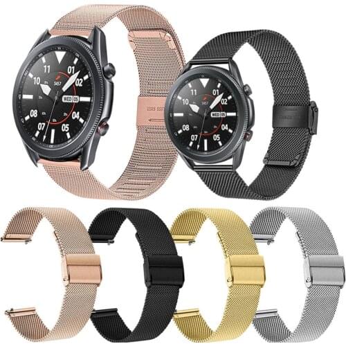 Milanese strap For Samsung Galaxy watch 3 45mm 41mm/Active 2 For Huami Amazfit GTS Bip 20mm 22mm bracelet Huawei GT/2/2e band
