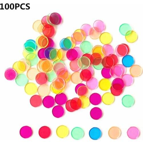 Montessori Learning Toys Magnetic Stick Wand Set With Transparent Color Counting Chips With Metal Loop #905