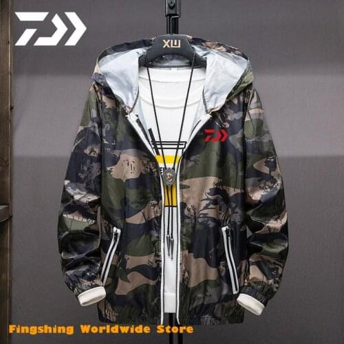 2021 New Arrival Men Camouflage DAIWA Fishing Shirts Summer Spring Quick Dry Breathable Fishing Clothing Sport DAWA Clothes