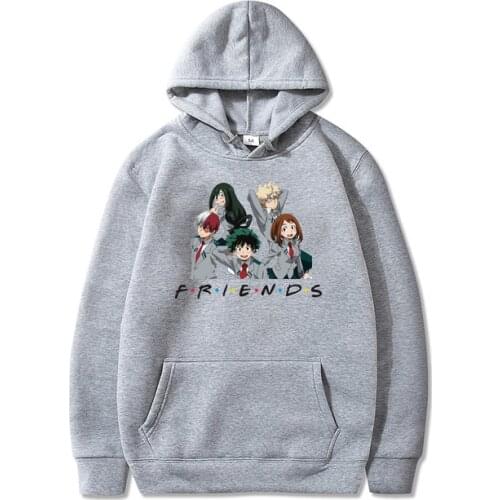 2021 Anime My Hero Academia Friends Hoodies Sweatshirts Men / Women Long Sleeves Pullovers Printed Oversize Regular Clothing