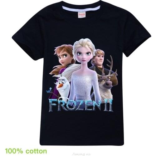 Disney Frozen new childrens clothing childrens summer short-sleeved T-shirt bottoming shirt half-sleeved top