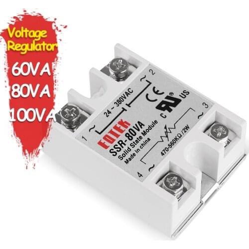 SSR-60VA 80VA 100VA Single Phase Solid State Relay Volt Shift Voltage Regulator Module Power Regulator Fully Isolated Resistance