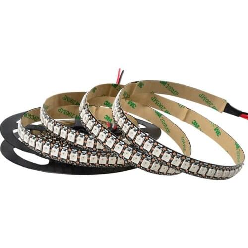 144leds/m WS2812B(5050 rgb led with WS2811 IC built-in) led pixel strip light,DC5V input,2m long,non-waterproof IP20;BLACK PCB