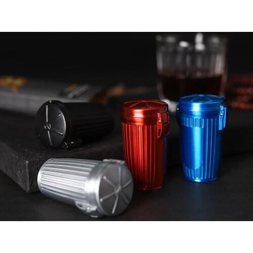 Portable Ashtray Creative Trash Can Ash Box Cover Pocket Ashtray Mini Fashion Travel Outdoor Ashtray Outdoor Ash tray