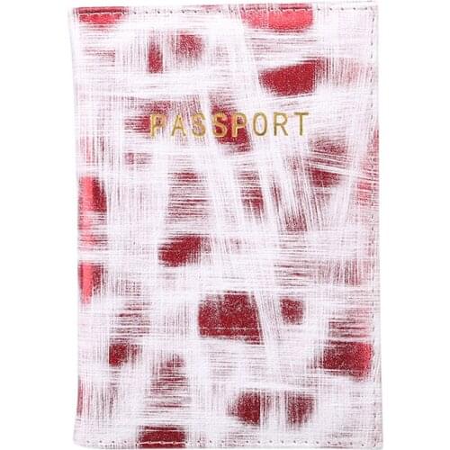 Durable Passport Wallet Passport Holder PU Leather Watercolor Doodle Passport Holder Travel Passport Cover For Women