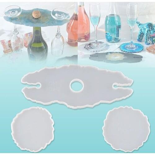 Silicone Wine Glass Holder Resin Casting Mold Irregular Cup Coaster Tray Epoxy Mould DIY Handmade Craft Household Gadgets