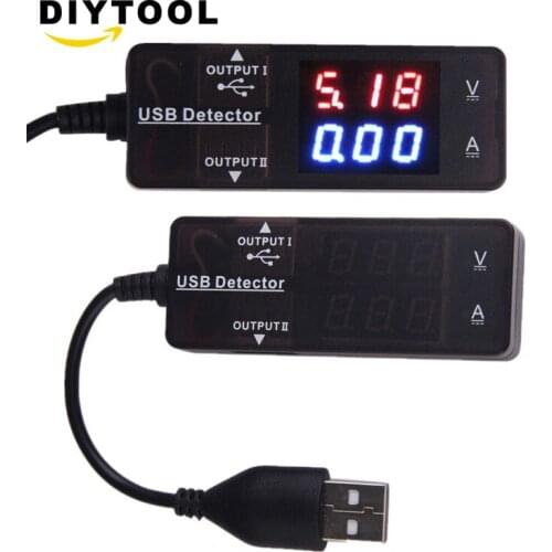 USB Tester Current Voltage Tester USB Voltmeter Ammeter Detector Double Row show