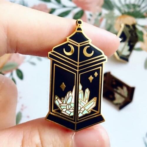 YAOJIE Cartoon Crystal Lantern Eclipse Magical Enamel Brooch Pin Backpack Hat Bag Collar Lapel Pins Badges Fashion Jewelry Gifts