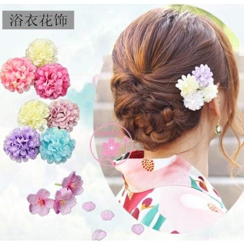 Retro Simulation Melaleuca Chrysanthemum Flower Accessories Japanese Kimono Bathrobe Travel Hair Accessories Antique Photography