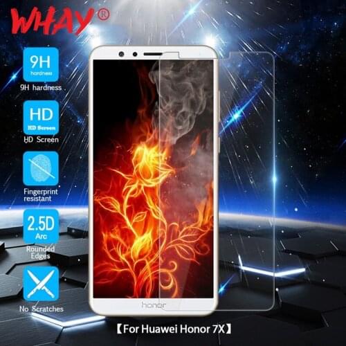 WHAY Tempered Glass For Huawei Honor 7X Screen Protector 2.5D 9H Honor7x Glass on the For Huawei Honor 7X 7 X Protective Glass