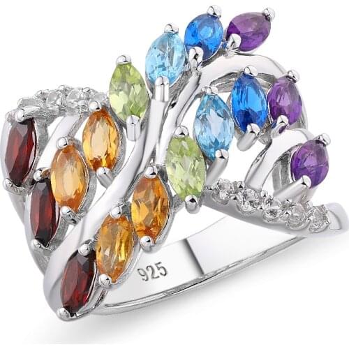 GZ ZONGFA New Arrival Natural Topaz Amethyst Multicolor gem 925 Sterling Silver Engagement Wedding Accessories Gifts Rings for W