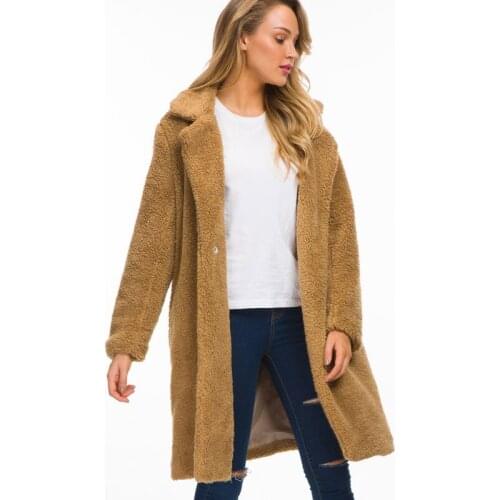 NORA TWIPS plush teddy bear women coat 2018 autumn winter new faux fur long coat plush wide-waisted female warm coat