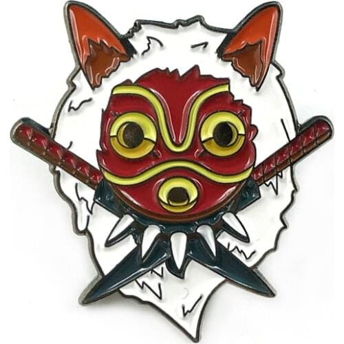LXJERY Princess Mononoke Pin Badge On Backpack Japanese Cartoon Brooch Pins For Clothes Broche For Women Girls