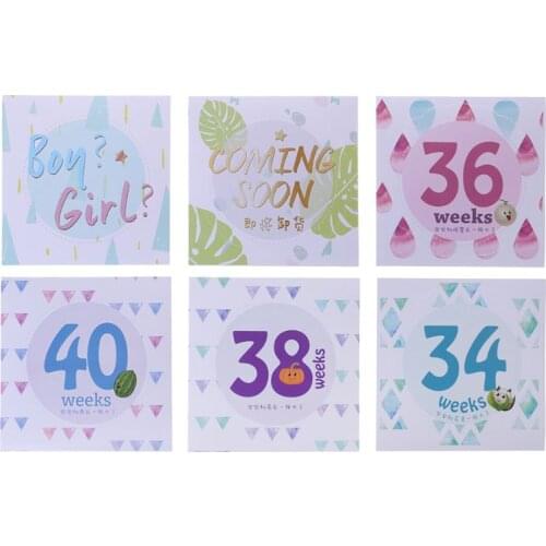 14 Pcs/Set Month Sticker Pregnant Women Photography Monthly Adhesive Stickers Landmark Floral Coming Soon Belly Clothing Props