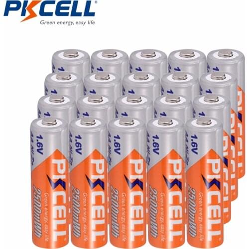 20PCS/lot 1.6V AA Battery 2500mWh Ni-Zn Rechargeable Battery High Quality Real Capacity