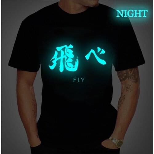 2021 Hot Anime Haikyuu T Shirt Men Kawaii Summer Tops Haikyuu Manga Graphic Tees Harajuku Tshirt Luminous Male T-shirts Homme