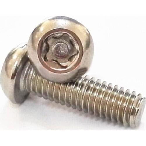 30Pcs M4 Stainless Steel Pan Head Pentagonal With Column Screws Round Five Star Torx Anti-Theft Mechanical Screw 6mm-30mm Long