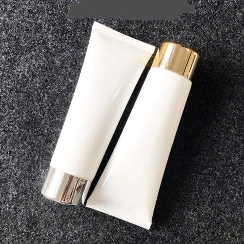 300pcs/lot 100g 100ml White Empty Plastic Squeeze Bottle Cosmetic Facial Cleanser Hand Cream Soft Tube