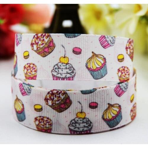 22mm 25mm 38mm 75mm Ruban satin CupCake Cartoon Character printed Grosgrain Ribbon party decoration 10 Yards X-00782