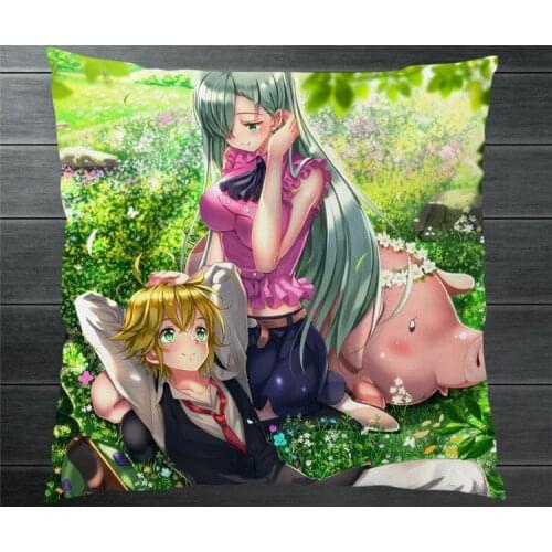 Anime The Seven Deadly Sins Meliodas Diane Elizabeth Liones Two Side Pillowcase Pillow Cushion Case Cover Cosplay Decor Gift P3