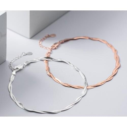 MIQIAO Double-layer Snake Chain Anklet For Women 925 Sterling Silver Foot Jewelry Fashion Rose Gold Color Ornament 2020 Platform