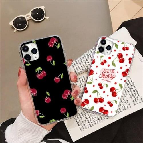 Cherries Cherry Strawberry fruit Phone Case for iPhone 11 12 pro XS MAX 8 7 6 6S Plus X 5S SE 2020 XR mini protective cover